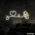 thumbnail image 4 of Craftnamesign Bee Fly Heart Neon Sign, Kid Room Decor, Bee Lover Gifts, 4 of 4