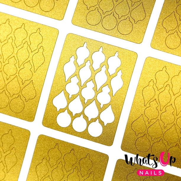 Download Whats Up Nails - Christmas Bulbs Vinyl Stencils Nail Art ...