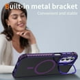 thumbnail image 4 of Magnetic Stand for Samsung Galaxy A14 5G Case Compatible with MagSafe, [Military Grade Drop Tested][Built in Lens Folded Kickstand] Shockproof Protective Anti-Fingerprint Slim Matte Case,Purple, 4 of 8