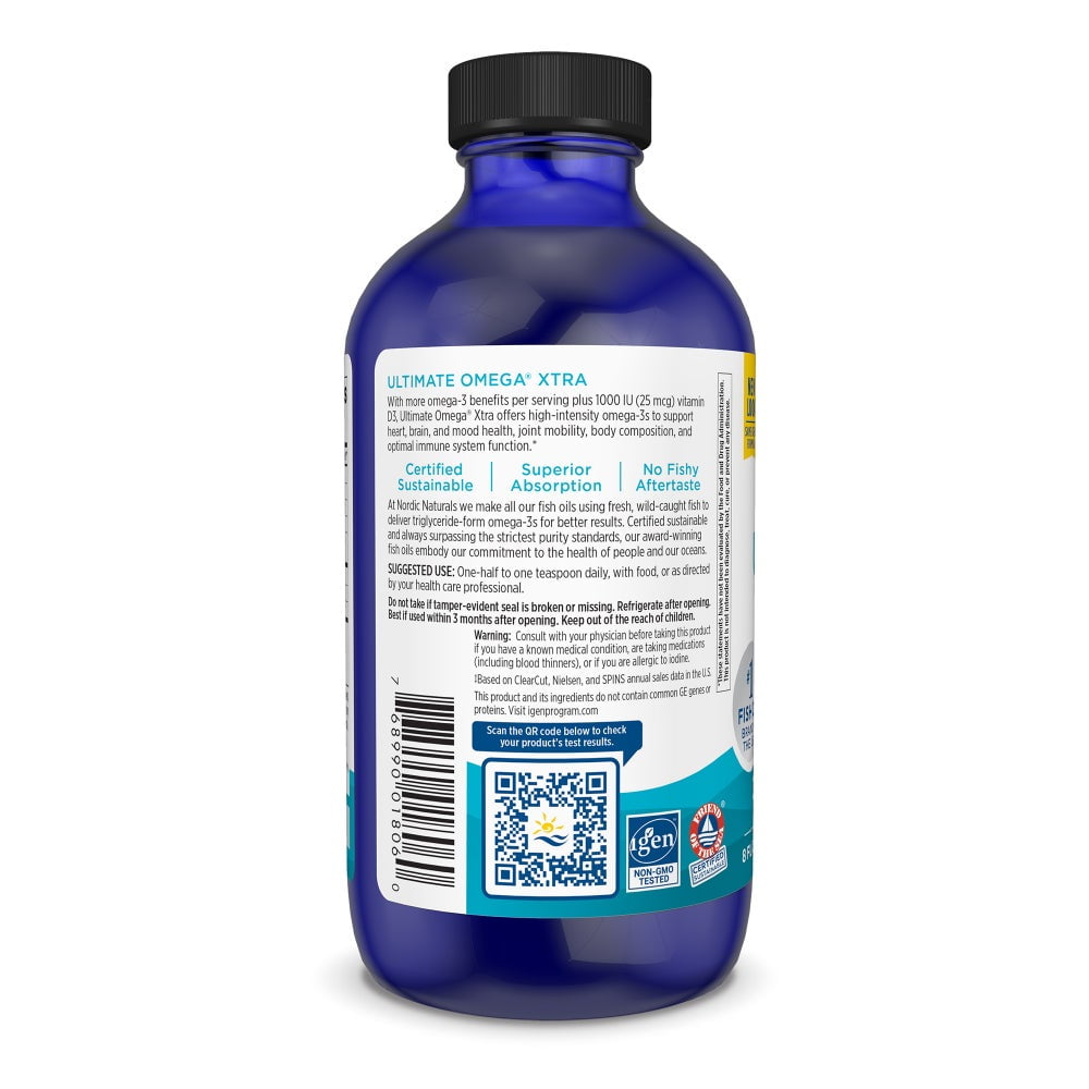 Nordic Naturals Ultimate Omega Xtra Softgels, Lemon, 3400 Mg, 8 Fl Oz