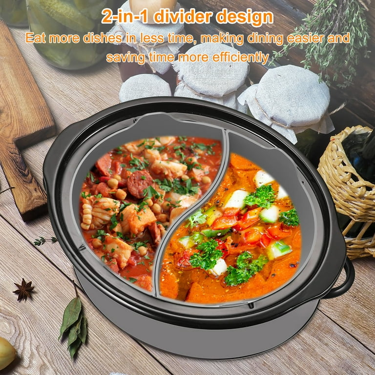 2 Pack Slow Cooker Liners - Reusable Cooker Divider, Silicone
