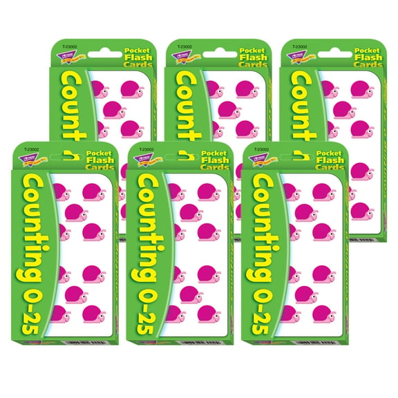 TREND Counting 0-25 Pocket Flash Cards, 6 Packs