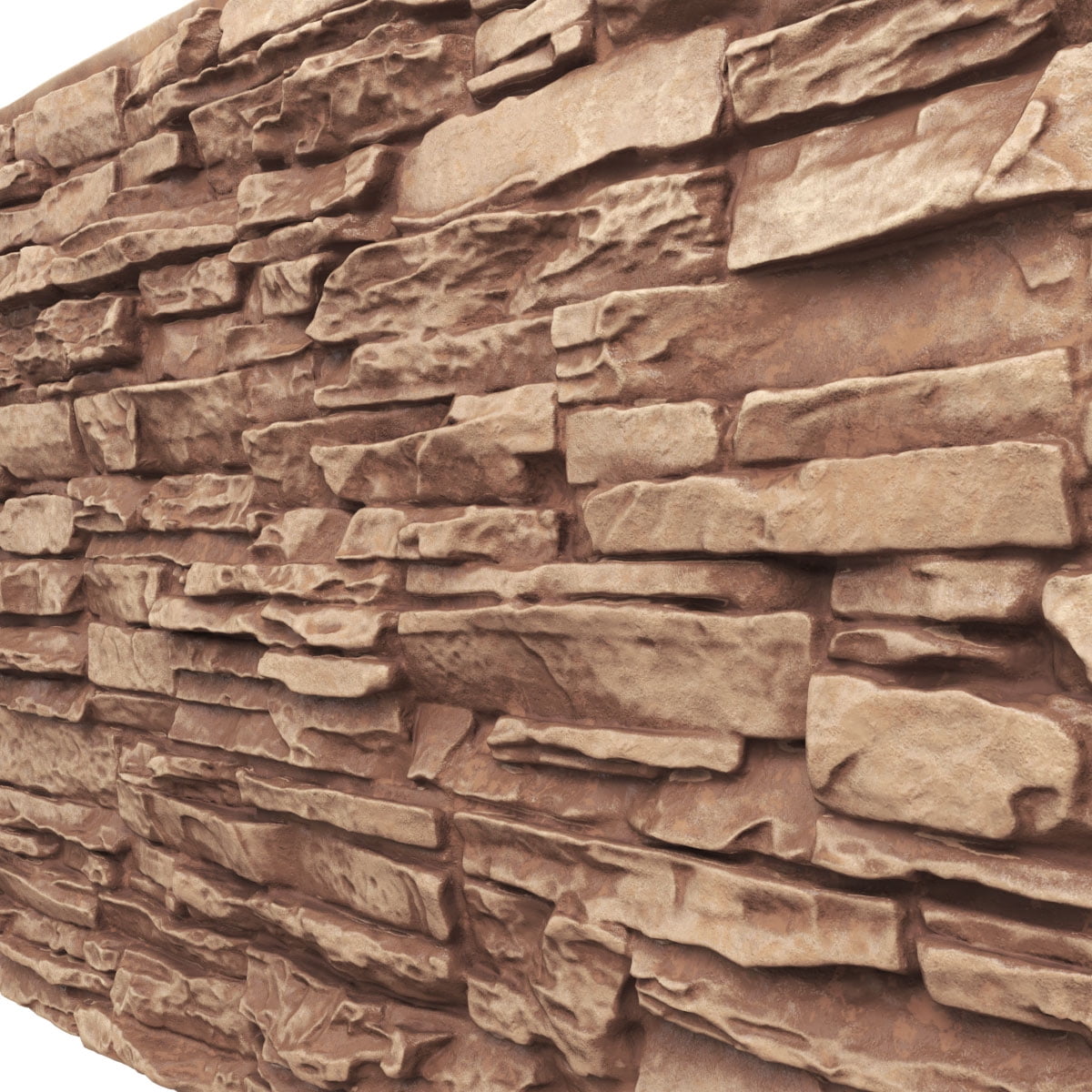 Ekena Millwork 45 3/4"W x 24 1/2"H x 1 1/4"D Canyon Ridge Stacked Stone, EverStone Faux Stone Siding Panel, Wheat Field