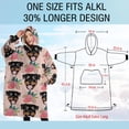 thumbnail image 4 of Oversized Wearable Blanket Hoodie,Rottweiler and Pioneer Flower Sherpa Blanket Hoodie with Super Pockets,Super Warm Fuzzy Pullover for Women & Men, 4 of 6