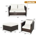 thumbnail image 2 of Patiojoy 5 Pieces Patio Furniture Set Sectional Wicker Sofa Conversation Set with Removable Cushions White, 2 of 6