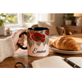 thumbnail image 2 of Poppy Stained Glass Ceramic Mug Personalized Red Flower Coffee Cup Gift, 2 of 4