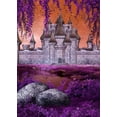 thumbnail image 4 of ABPHOTO Polyester 5x7ft River Beach View Backdrop Standing Castle Background Ultra Violet Color Flower Backdrop, 4 of 5
