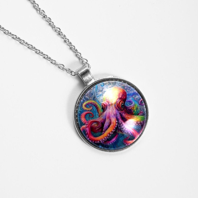 XODAS Octopus ボロシリケイトガラス　タコ　Pendant Octopus Necklace / Hand Blown Glass Octopus Pendant