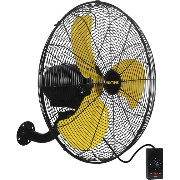 VENTISOL 20 Inch Wall Mount Fan Oscillating, High Velocity  Wall Fan for Indoor, , Residential, Warehouse, Greenhouse, Workshop, Basement