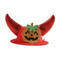 thumbnail image 2 of Gorro con cuernos para mascota de Halloween para perro y gato, decoración cómoda para fiestas, disfraz de Halloween para mascotas, fiestas temáticas Calabaza de sonrisa roja, 2 of 8
