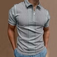 thumbnail image 3 of zuwimk Polo Shirts For Men,Men's Short Sleeve Polo Shirts Fashion Zipper Polos Casual Slim Fit T-Shirt Gray,4XL, 3 of 5