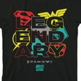 thumbnail image 2 of Bioworld The Justice League Legendary Hero Logos Toddler Boy's Black Graphic Tee-2T, 2 of 4