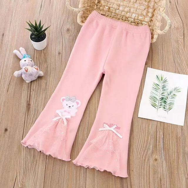 Temporada de primavera 2023, pantalones acampanados para niñas, prendas de vestir exteriores elegantes, pantalones versátiles de moda para niños, recién llegados