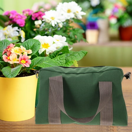 Milisten  Green Canvas Tool Bag for Storage Durable Lightweight Large Capacity Technicians Pouch