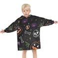 thumbnail image 3 of Halloween Colorful Spooky Elements Blanket Hoodies for Kids 6-13YR Oversize Wearable Blanket Hoodies for Boys Girls Teens, 3 of 7