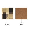 thumbnail image 2 of Multi-Shape Mdf Cork Coaster 4 Pieces Of Anti-Slip, Anti-Wear And Anti-Fouling 3.9in Easy To Clean And Stable Structure Sandybrown Buffalo Plaid Check Tartan Scotland_1 Square, 2 of 7