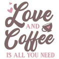 thumbnail image 2 of Women's Lost Gods Love And Coffee You Need  Graphic T-Shirt, 2 of 4