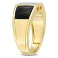 thumbnail image 3 of Everly Men's Onyx Yellow Gold Plated Engagement Ring, 3 of 8