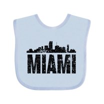Inktastic Miami Skyline Grunge Boys or Girls Baby Bib