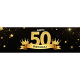 thumbnail image 4 of Glamorous Black Background Happy 50th Birthday Banner with Golden Balloons Crowns Stars Cakes Party Supplies Backdrop Decorations Photography Props for Birthday Party Celebration Photo Booth Decor, 4 of 8