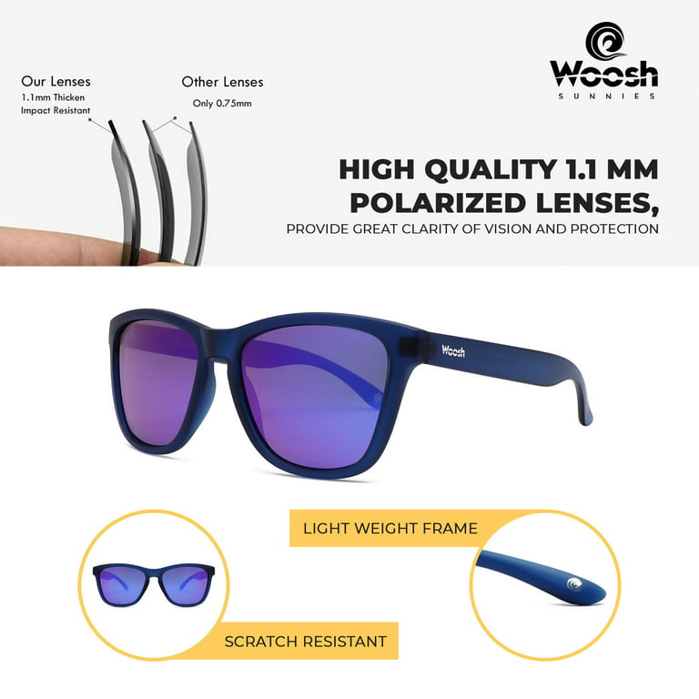 WOOSH Polarized Sunglasses for Men and Women - Lightweight Unisex Sun  Glasses with UV Protection for Driving Fishing, Running, Sports, Beach and