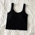 thumbnail image 2 of Women Built-In Bra Tank Tops, Ribbed Ruffle Sleeveless Casual Shirts Crop Fashion Basic Going out Tank Tops, 2 of 5