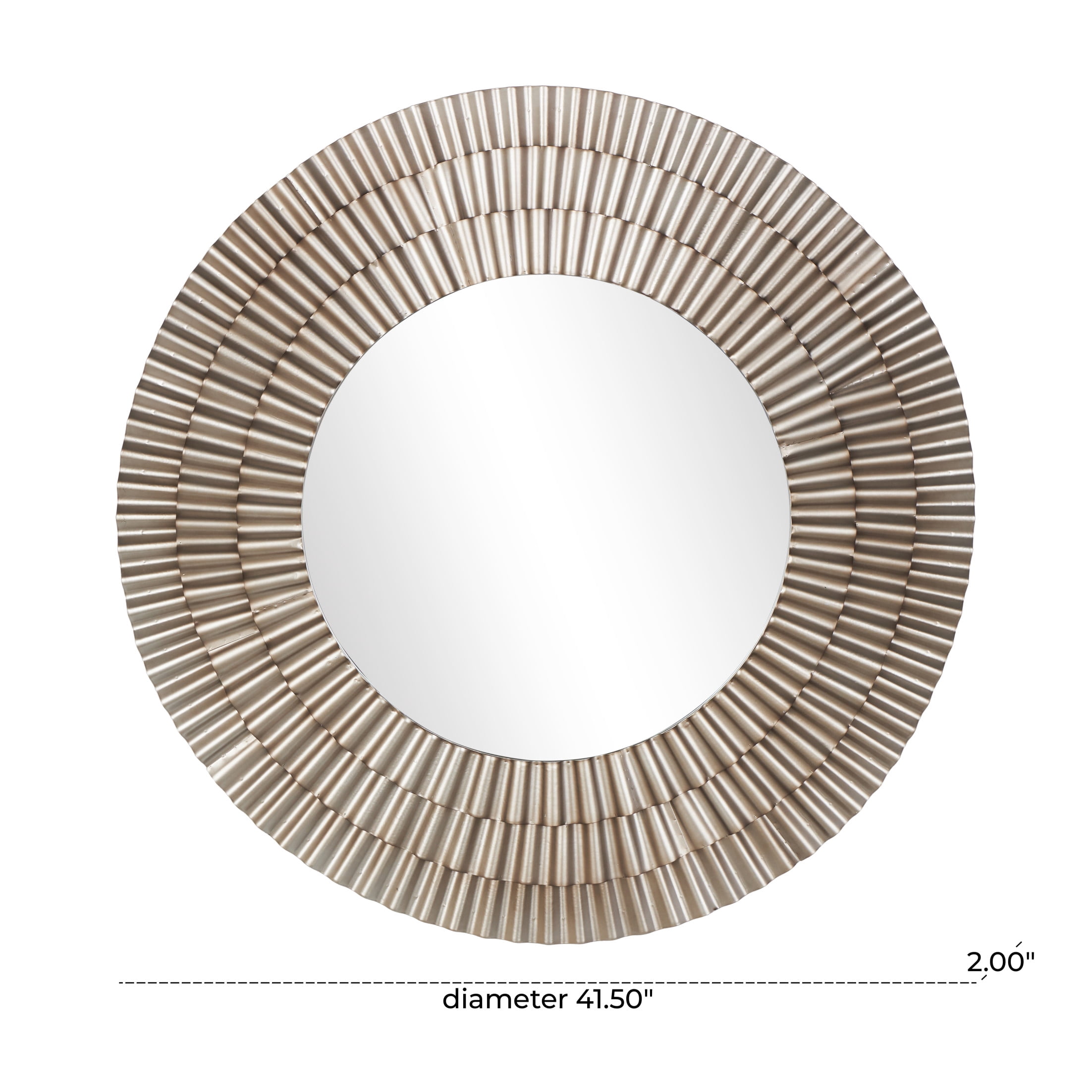 DecMode 42" x 42" Gold Layered Ripple Wall Mirror