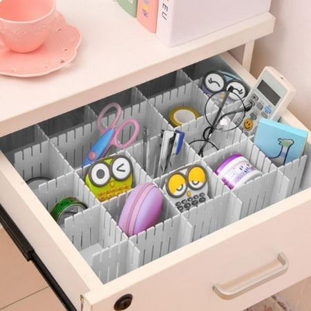 Rdeghly 4pcs Diy Plastic Drawer Organizer Adjustable Drawer