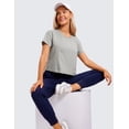 thumbnail image 3 of CRZ YOGA Women's Pima Cotton Workout Short Sleeve Shirts Loose Athletic Crop Tops Casual T-Shirt, 3 of 4
