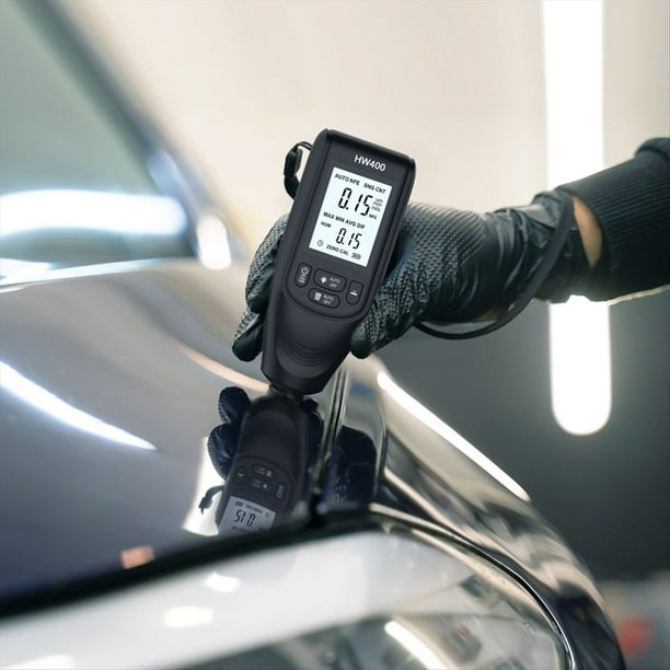 Automático HW400 Medidor de Espesor de Pintura para Automóviles 0-2000UM Probador de Herramientas de Inspección Dispositivo Digital de Medición de Pintura para Automóviles Negro