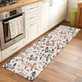 thumbnail image 2 of Grey Red Botanical 2'x6' Runner Rugs for Hallway Kitchen Bedside Non Slip, Rustic Country Spring Floral Summer Leaf Entryway Rug Runners with Rubber Backing, Long Carpet Runner for Laundry Room, 2 of 8