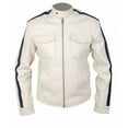 thumbnail image 1 of White Leather Motorcycle Jacket Mens Leather Riding Jacket White Leather Jacket Men Motorcycle Jackets For Men Leather Biker Jacket Mens size 5XL, 1 of 4