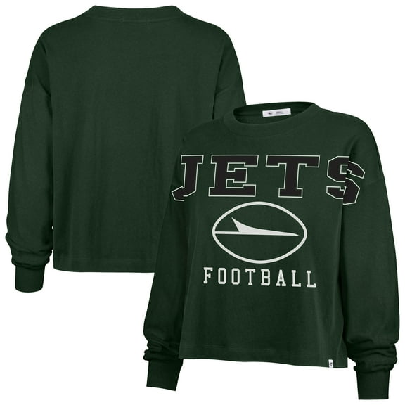 Women's '47 Green New York Jets Outreach City Oversized Long Sleeve T-Shirt