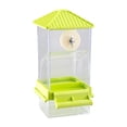 thumbnail image 1 of Accesorios de jaula de alimentación de jaulas de aves resistentes estacionamiento de alimentación de colgación automática transparente para pájaros Verde, 1 of 8