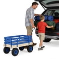 thumbnail image 5 of Wooden Pull Wagon with Removable Side Rails – Heavy Duty All-Terrain Garden Cart, Portable Outdoor Toy Wagon for Beach, Camping, Backyard Play, 5 of 7