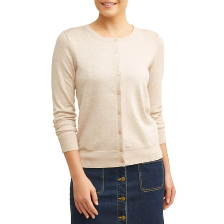 Time and Tru Women's Everyday Crew Neck Cardigan