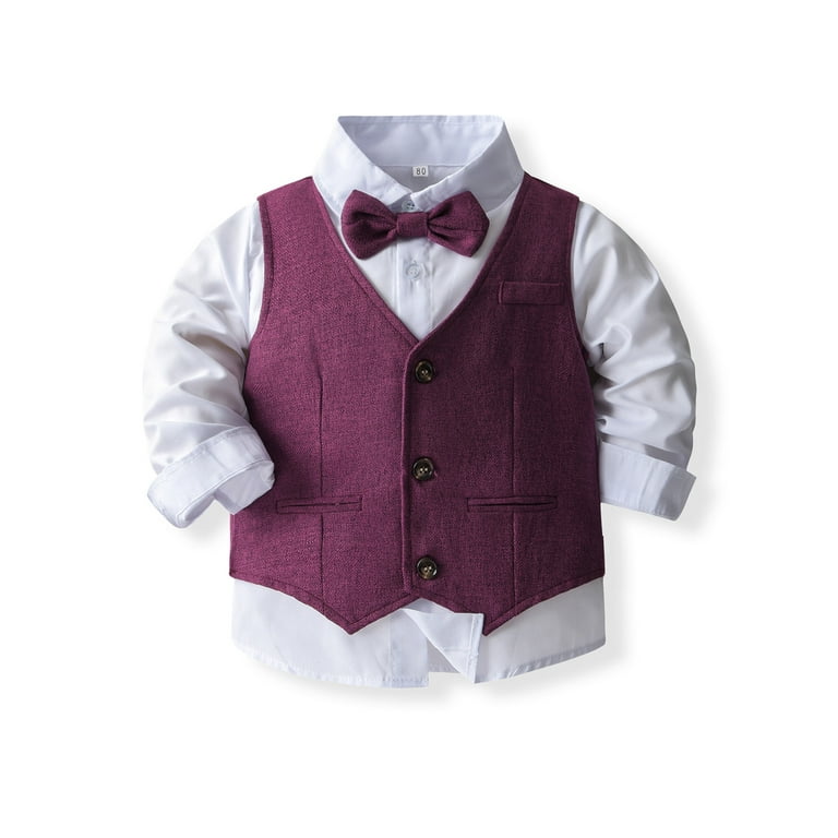 Baby boy vest with collar discount
