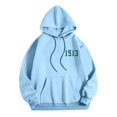 thumbnail image 6 of sususu Mens Black Hoodie 5Xl Letter Print Hooded Sweatshirt Casual Pullover With Front Pocket Comfortable Streetwear For Daily Wear,Light Blue,M, 6 of 6