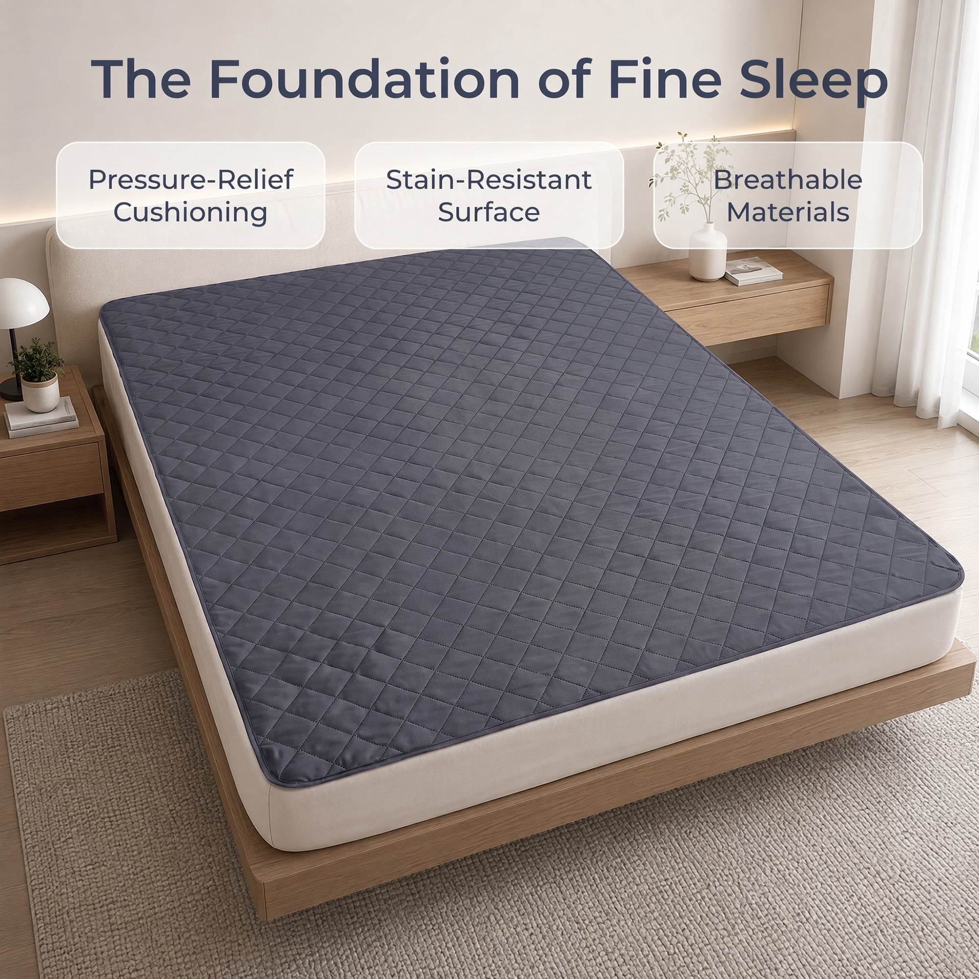Unique Bargains Microfiber Bed Sheet Mattress Protector Textured Bedding Dark Gray 54"x75"