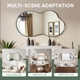 thumbnail image 2 of Antok 36"x24" Irregular Wall Mirror, Asymmetrical Metal Frame Bathroom Vanity Mirror, Black, 2 of 7