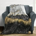 thumbnail image 2 of Black Gold Grey Marble Texture Modern Throw Blanket Soft Cozy Flannel Fleece Warm Microfiber Blankets for Couch Sofa Bed 60"x80", 2 of 5