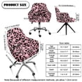 thumbnail image 7 of Xixirimido Leopard Pink Cheetah Pattern Office Chair Covers Computer Stretch Accent Dining Chair Covers Swivel Desk Chair Armrest Slipcover for Mid-Back Rotating Chairs, 7 of 7