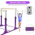 thumbnail image 6 of Costway Kids Double Horizontal Bars Gym Home Adjustable Purple, 6 of 12