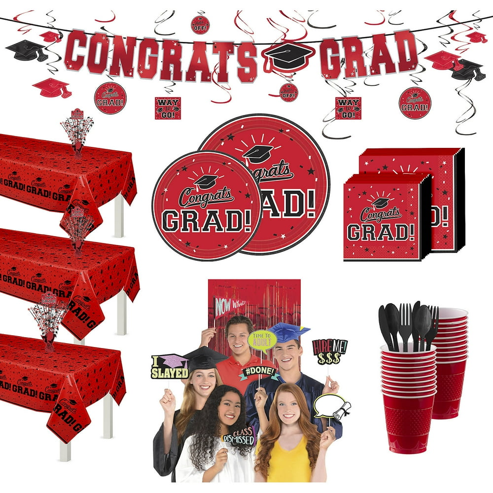 Party City Ultimate Congrats Grad Graduation Party Kit for 100 Guests
