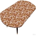 thumbnail image 1 of MKDER-Oval Nappe en Vinyle à Bord Élastique avec Support en Flanelle – Nappe Ajustée en PVC Imperméable et Anti-Huile avec Couverture en Plastique (Convient aux Tables jusqu'à 42 Pouces L x 60 Pouces H), 1 of 4