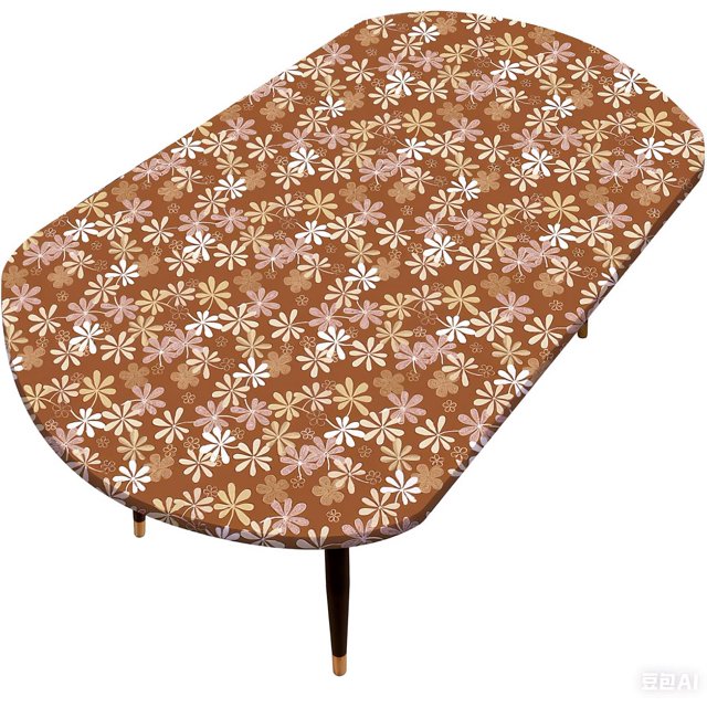 MKDER-Oval Nappe en Vinyle à Bord Élastique avec Support en Flanelle – Nappe Ajustée en PVC Imperméable et Anti-Huile avec Couverture en Plastique (Convient aux Tables jusqu'à 42 Pouces L x 60 Pouces H)
