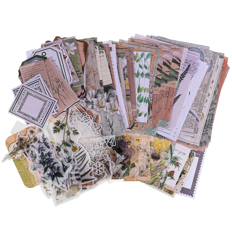 Diuhofart 1562 Pcs Vintage Scrapbook Stickers,96 Sheets Scrapbooking  Supplies Kit with Decorative Paper,Journaling Pack for DIY Craft Art,Bullet  Junk