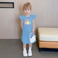 thumbnail image 7 of GaThRRgYP Kids Flower Dresses for Baby Girls,Toddler Girls Dress Summer Ruffle Sleeve Sundress Outfit for Kids 4-14T Blue 4 Years, 7 of 7