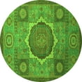 thumbnail image 1 of Ahgly Company Indoor Round Oriental Green Modern Area Rugs, 4' Round, 1 of 4