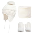 thumbnail image 3 of Hauaitttt Chicminie 3 Pcs/Set Children Hat Neck Warp Gloves Set Thickened Print Knitted Heat Retention Windproof Keep Warm Girls Boys Outdoor Scarf Gloves Set Boys Baseball Hat, 3 of 4